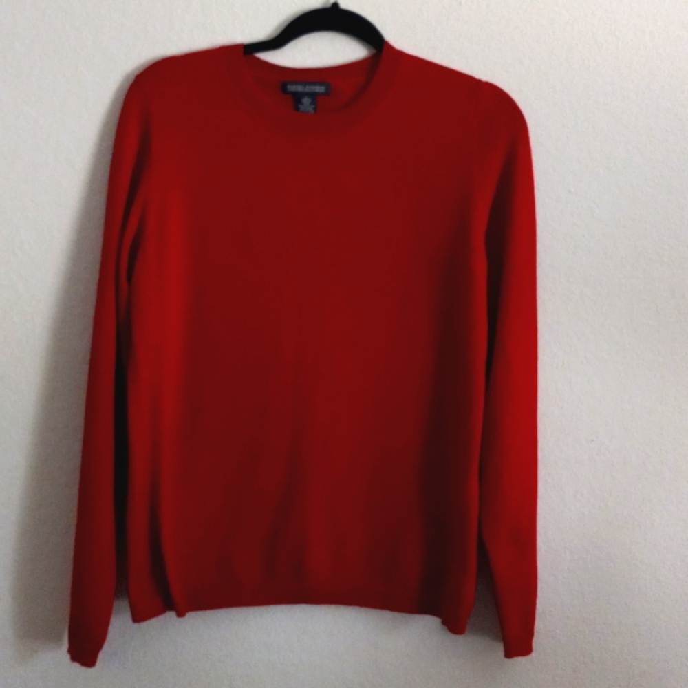 BANANA REPUBLIC Italian Merino-Blend Red Long Sleeve Crew Neckline (Large)